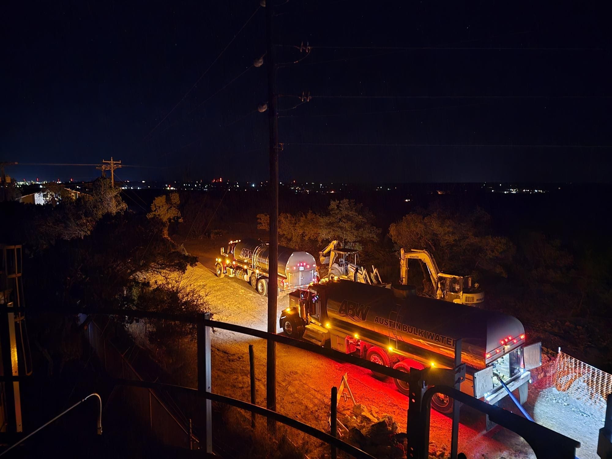 large capacity tanker delivers water